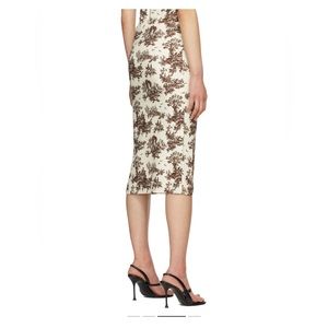 White and brown midi skirt
